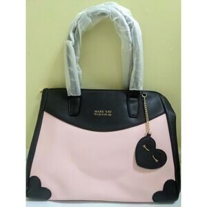 RARE Mary Kay Loly In The Sky Heart Print Colorblock Pink/Black Shoulder Purse